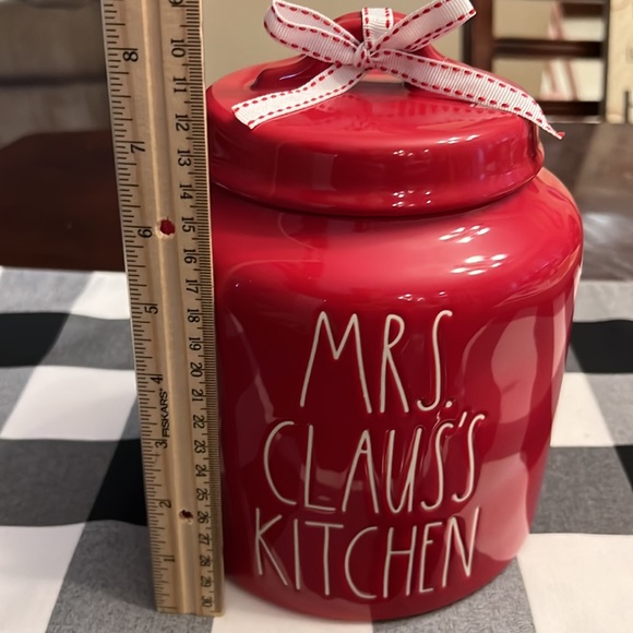 Rae Dunn Large Red Mrs Claus’s Kitchen Cookie Jar - Picture 6 of 10
